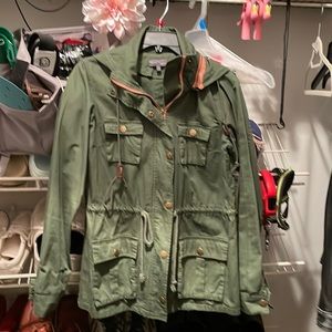 Market & Spruce olive green Lightweight Jacket Size S 100% cotton